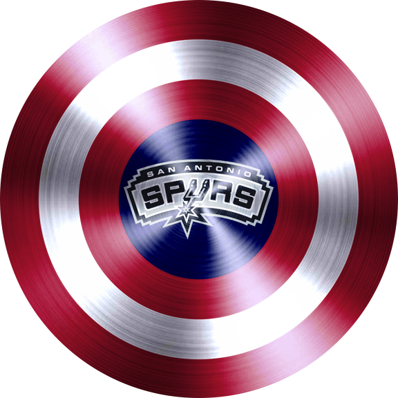 Captain American Shield With San Antonio Spurs Logo vinyl decal